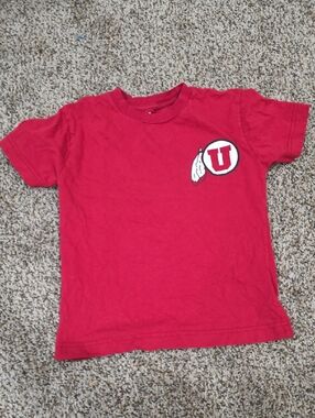 adidas Red Short Sleeve Tee with White 'U' Patch